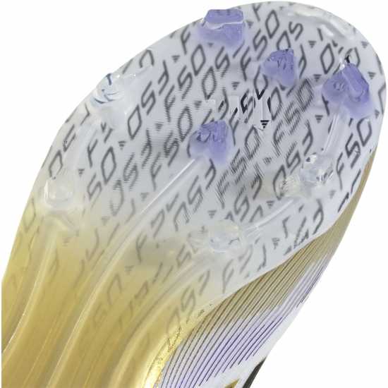 Детски футболни бутонки Adidas F50 Elite Juniors Firm Ground Football Boots Бяло/Черно/Злато Adidas F50 Elite Juniors Firm Ground Football Boots Бяло/Черно/Злато Детски футболни бутонки