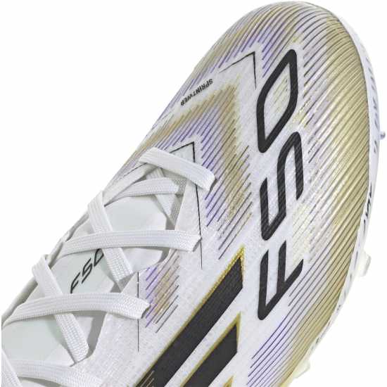 Детски футболни бутонки Adidas F50 Elite Juniors Firm Ground Football Boots Бяло/Черно/Злато Adidas F50 Elite Juniors Firm Ground Football Boots Бяло/Черно/Злато Детски футболни бутонки
