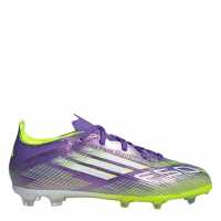 Adidas F50 Elite Juniors Firm Ground Football Boots Purple/White Детски футболни бутонки
