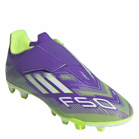 Adidas F50 Club Juniors Firm Ground Football Boots Purple/White Детски футболни бутонки