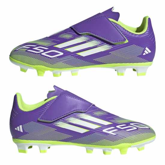 Adidas F50 Club Juniors Firm Ground Football Boots Purple/White Детски футболни бутонки