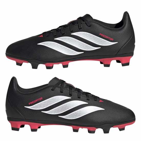 Adidas Kids' Predator Club Firm Ground Football Boots Black/Red 