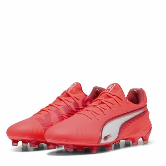Puma Детски Футболни Бутонки King Ultimate Firm Ground Football Boots Juniors Glowing Red 