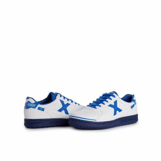 Munich Profit Trainers Junior Бяло/Морско синьо Детски футболни бутонки