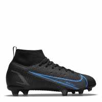 Nike Детски Футболни Бутонки Mercurial Superfly Pro Df Fg Junior Football Boots Black/UnivBlue Футболни стоножки