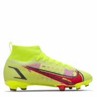 Nike Детски Футболни Бутонки Mercurial Superfly Pro Df Fg Junior Football Boots Volt/Crimson Детски футболни бутонки