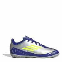 Adidas F50 Club Junior Indoor Football Boots Silver/Blue 
