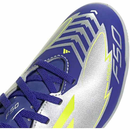 Adidas F50 Club Junior Indoor Football Boots Silver/Blue 