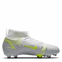 Nike Mercurial Superfly Academy Df Junior Fg Football Boots White/Blk/Volt Детски футболни бутонки
