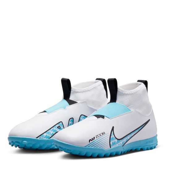 Nike Детски Маратонки Изкуствен Терен Mercurial Superfly Academy Df Junior Astro Turf Trainers White/Blue/Pink Футболни стоножки