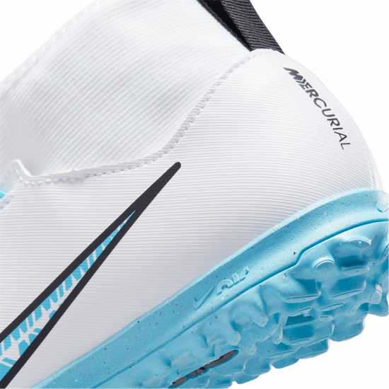 Nike Детски Маратонки Изкуствен Терен Mercurial Superfly Academy Df Junior Astro Turf Trainers White/Blue/Pink Футболни стоножки