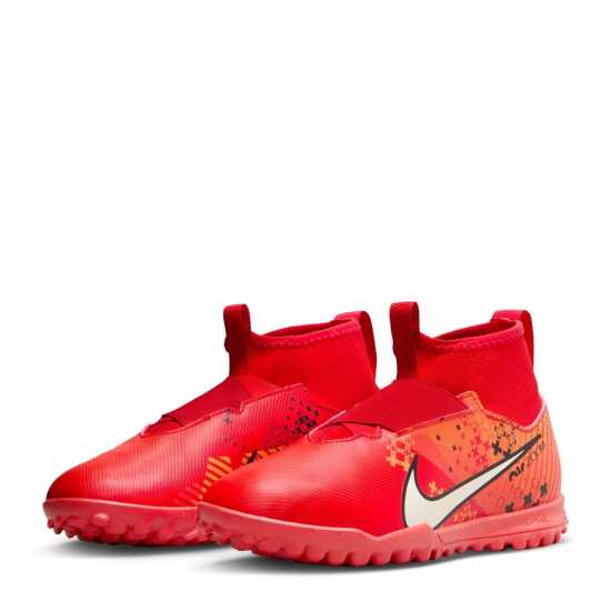 Nike Mercurial Superfly 9 Academy Juniors Turf Football Boots Crimson/Ivory Футболни стоножки
