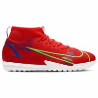 Nike Детски Маратонки Изкуствен Терен Mercurial Superfly Academy Df Junior Astro Turf Trainers Crimson/Green Футболни стоножки