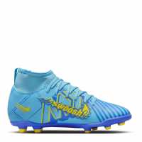 Nike Mercurial Superfly 9 Club Junior Firm Ground Football Boots Blue/White Футболни стоножки