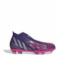 Adidas Predator + Junior Fg Football Boots Purple/Silver Футболни стоножки