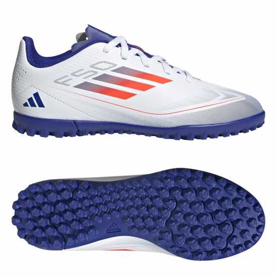 Adidas F50 Club Junior Astro Turf Football Boots Бяло/Червено/Синьо Детски футболни бутонки