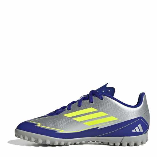 Adidas F50 Club Junior Astro Turf Football Boots Сребро/Синьо 