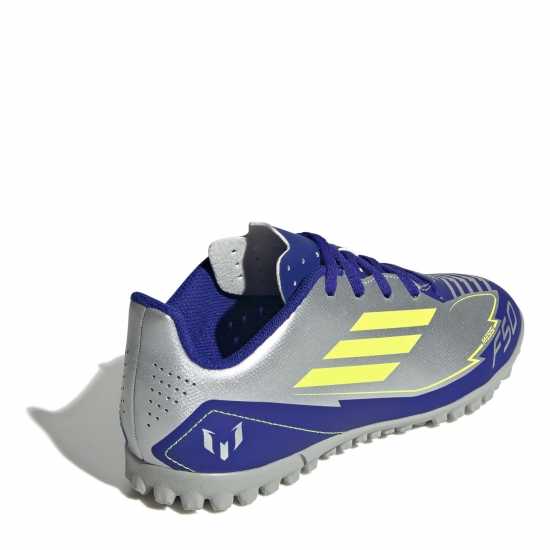 Adidas F50 Club Junior Astro Turf Football Boots Сребро/Синьо 