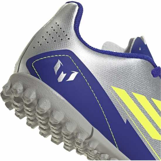 Adidas F50 Club Junior Astro Turf Football Boots Сребро/Синьо 