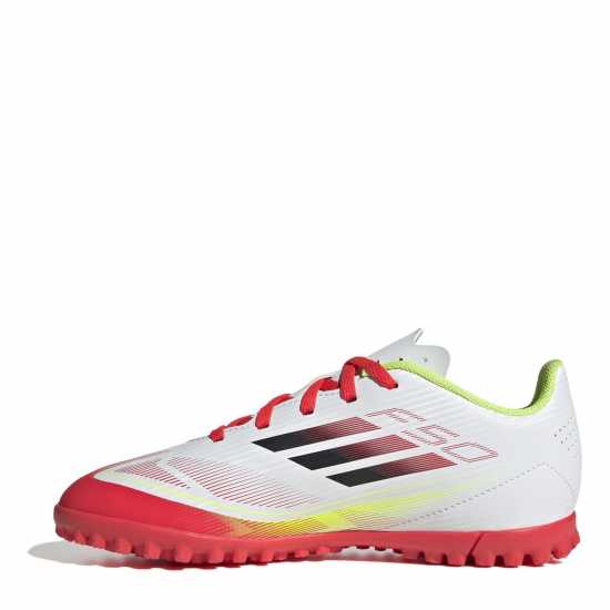 Adidas F50 Club Junior Astro Turf Football Boots Бяло/Червено 
