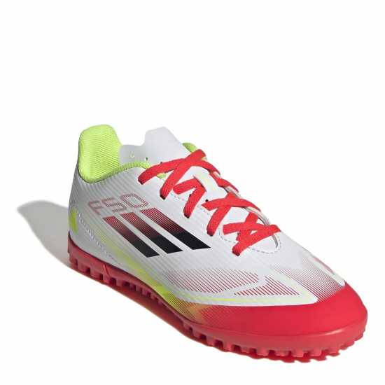 Adidas F50 Club Junior Astro Turf Football Boots Бяло/Червено 