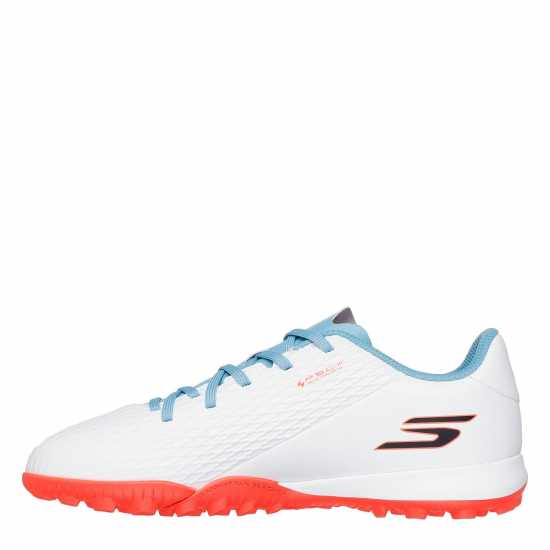 Детски футболни бутонки Skechers Skx.1 Juniors Astro Turf Football Boots White/Blue Skechers Skx.1 Juniors Astro Turf Football Boots White/Blue Детски футболни бутонки