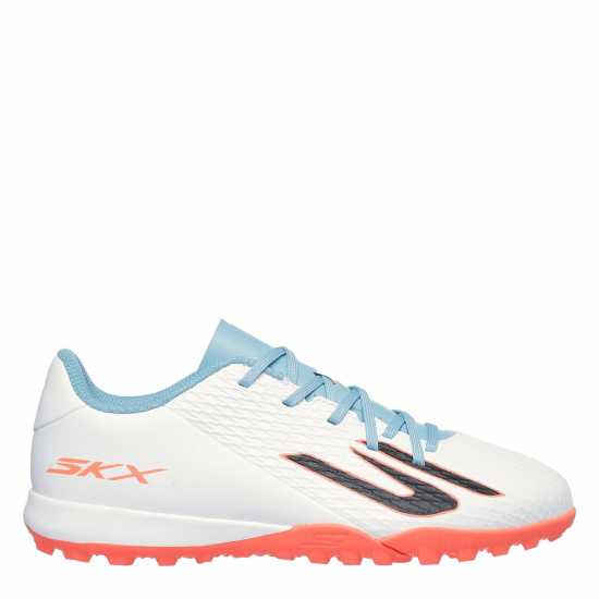 Детски футболни бутонки Skechers Skx.1 Juniors Astro Turf Football Boots White/Blue Skechers Skx.1 Juniors Astro Turf Football Boots White/Blue Детски футболни бутонки