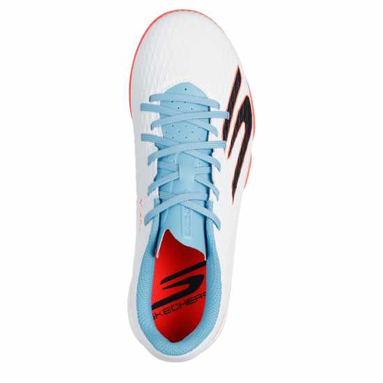 Детски футболни бутонки Skechers Skx.1 Juniors Astro Turf Football Boots White/Blue Skechers Skx.1 Juniors Astro Turf Football Boots White/Blue Детски футболни бутонки