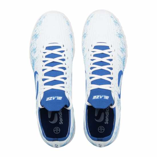 Sondico Детски Маратонки Изкуствен Терен Blaze Junior Astro Turf Trainers White/Blue Детски футболни бутонки