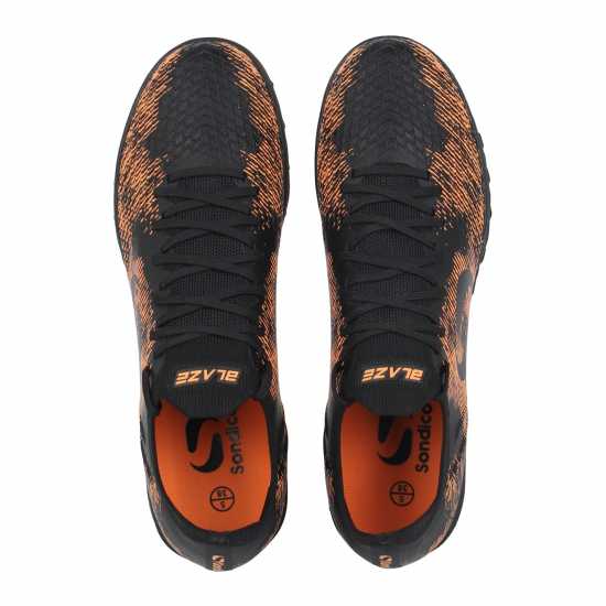 Sondico Детски Маратонки Изкуствен Терен Blaze Junior Astro Turf Trainers Черно/Оранжево Детски футболни бутонки