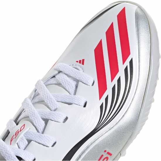 Adidas F50 League Juniors Astro Turf Football Boots Бяло/Червено Детски футболни бутонки