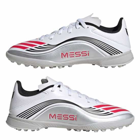 Adidas F50 League Juniors Astro Turf Football Boots Бяло/Червено Детски футболни бутонки