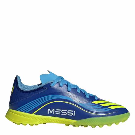 Adidas F50 League Juniors Astro Turf Football Boots Blue/Yellow 