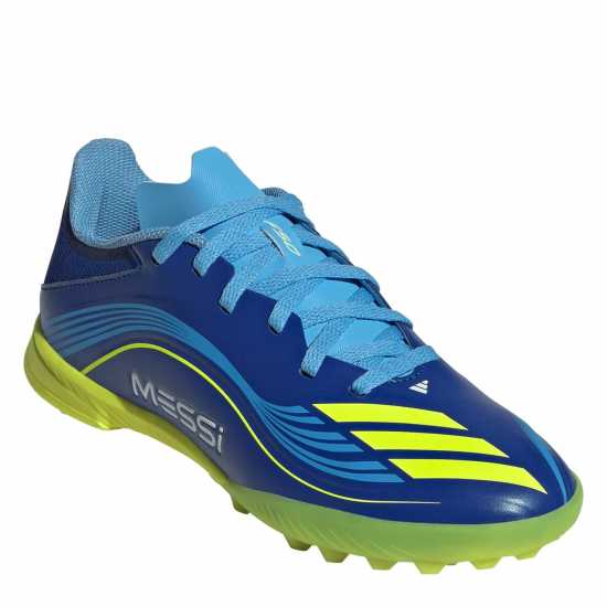Adidas F50 League Juniors Astro Turf Football Boots Blue/Yellow 