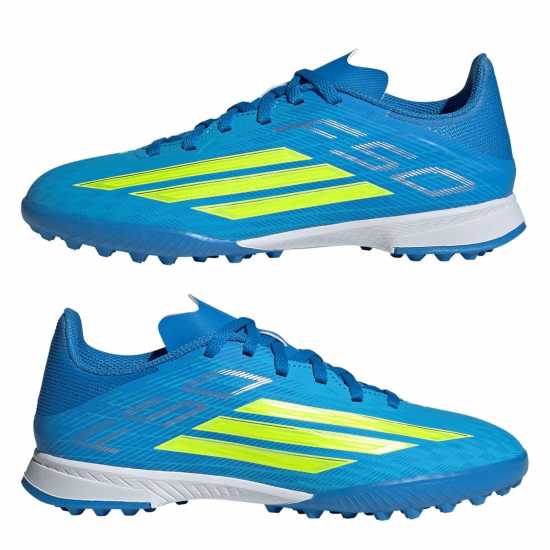 Adidas F50 League Juniors Astro Turf Football Boots Blue/Yellow 