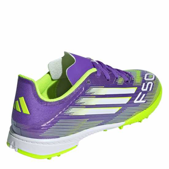 Adidas F50 League Juniors Astro Turf Football Boots Purple/White Детски футболни бутонки