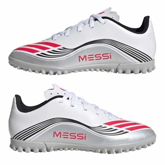 Adidas F50 Club Juniors Astro Turf Football Boots Бяло/Червено Детски футболни бутонки