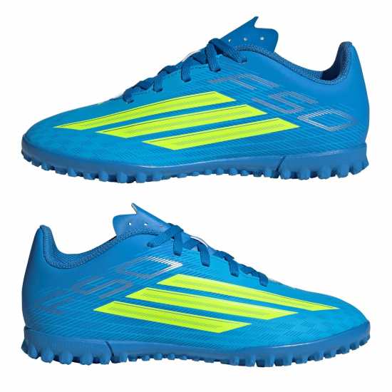 Adidas F50 Club Juniors Astro Turf Football Boots Blue/Yellow 