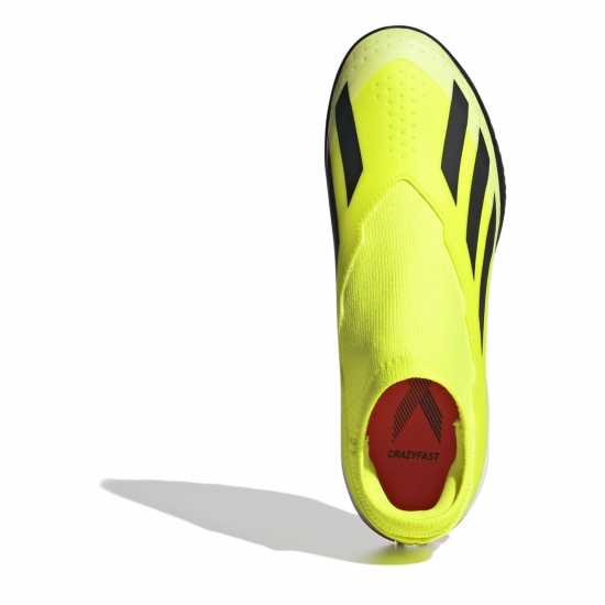 Adidas Детски Маратонки Изкуствен Терен X .3 Laceless Junior Astro Turf Trainers Yellow/Blk/Wht Футболни стоножки