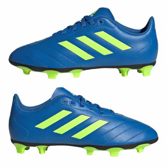 Adidas Детски Футболни Бутонки Goletto Firm Ground Football Boots Juniors Blue/Lemon Детски футболни бутонки