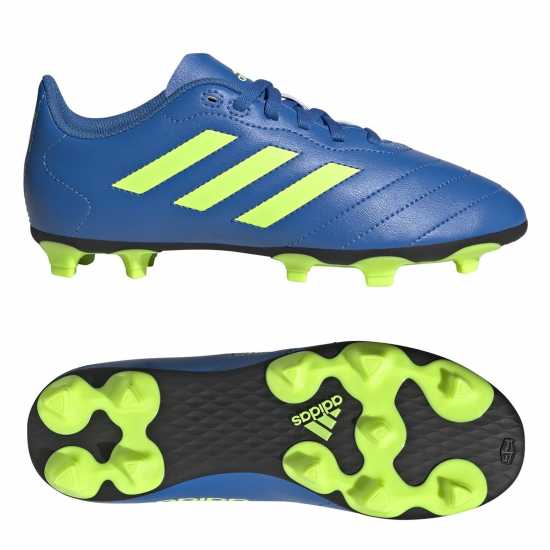 Adidas Детски Футболни Бутонки Goletto Firm Ground Football Boots Juniors Blue/Lemon Детски футболни бутонки