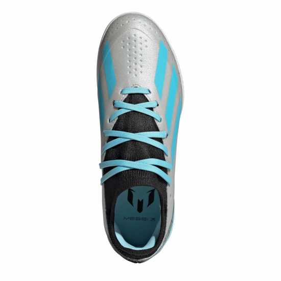 Adidas X Crazyfast League Junior Astro Turf Football Boots Silver/Blue/Blk Футболни стоножки