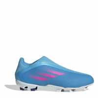 Adidas X .3 Laceless Junior Fg Football Boots Blue/Pink Футболни стоножки