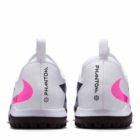 Nike Phantom 6 Low Academy Juniors Astro Turf Football Boots Blue/Wht/Pink 