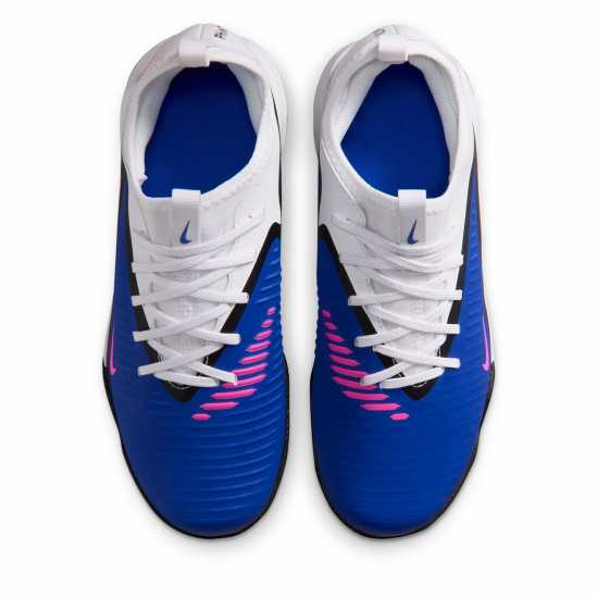 Nike Phantom 6 Low Academy Juniors Astro Turf Football Boots Blue/Wht/Pink 