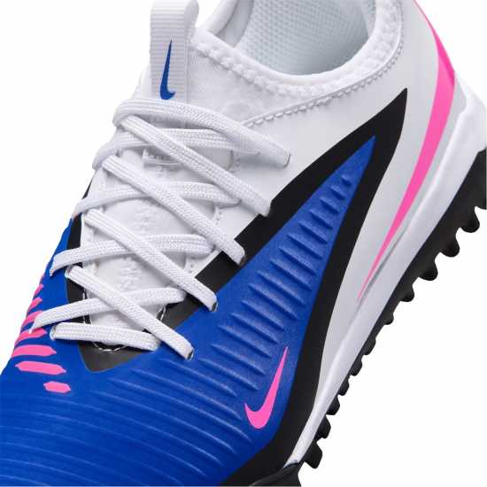 Nike Phantom 6 Low Academy Juniors Astro Turf Football Boots Blue/Wht/Pink 