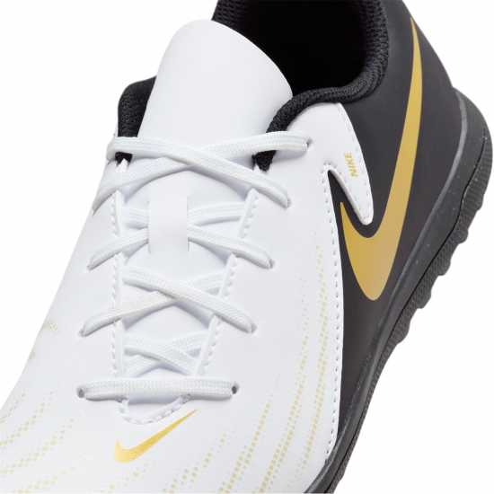 Nike Детски Футболни Бутонки Phantom Gx Ii Club Turf Football Boots Juniors White/Blk/Gold Футболни стоножки