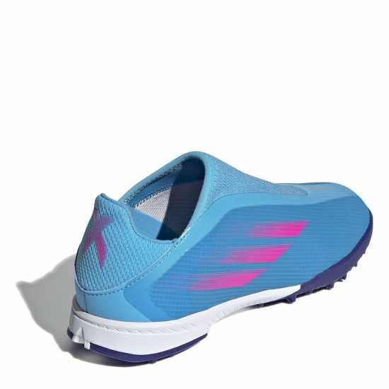 Adidas Детски Маратонки Изкуствен Терен X Ghosted .3 Laceless Junior Astro Turf Trainers Blue/Pink Футболни стоножки