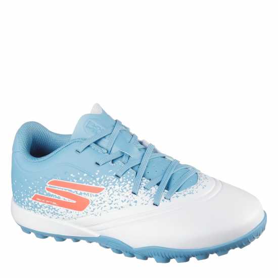 Skechers Razor Junior Astro Turf Football Boots White/Blue Детски футболни бутонки