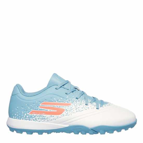 Skechers Razor Junior Astro Turf Football Boots White/Blue Детски футболни бутонки
